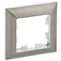 Ramă pentru priză și întrerupătoar IEK BR-M12-12-4-K23 Nickel / 1