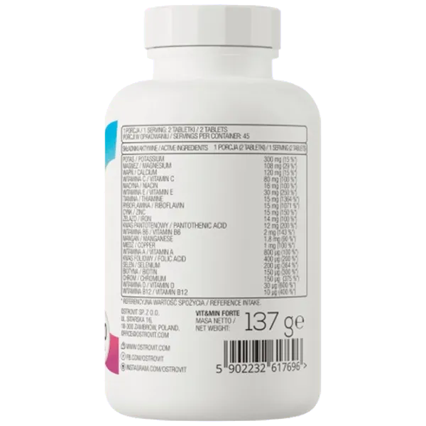 Витамины и минералы OstroVit Vit&Min FORTE (5902232617696) 90 photo 3 Витамины и минералы OstroVit Vit&Min FORTE (5902232617696) 90 photo 3