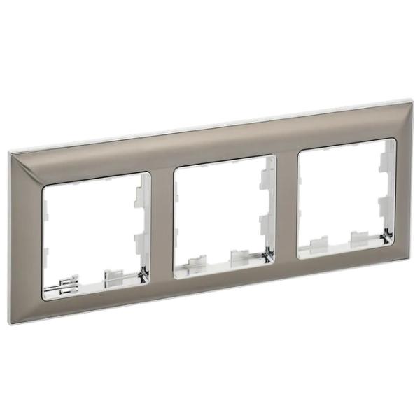 Ramă pentru priză și întrerupătoar IEK BR-M32-12-4-K23 Nickel / 3 photo 1 Ramă pentru priză și întrerupătoar IEK BR-M32-12-4-K23 Nickel / 3 photo 1