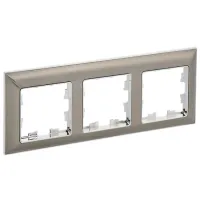 Ramă pentru priză și întrerupătoar IEK BR-M32-12-4-K23 Nickel / 3