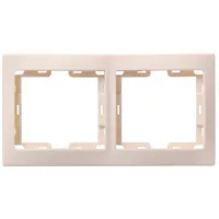Ramă pentru priză și întrerupătoar IEK EMK21-K33-DM Cream / 2