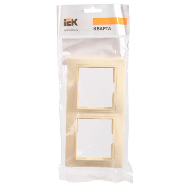 Ramă pentru priză și întrerupătoar IEK EMK20-K33-DM Cream / 2 photo 2