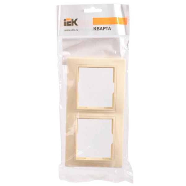 Ramă pentru priză și întrerupătoar IEK EMK20-K33-DM Cream / 2 photo 2