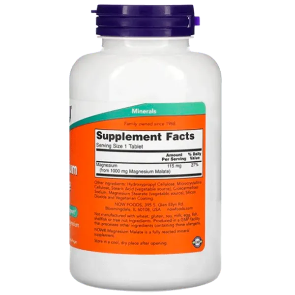 Vitamine și minerale Now Foods MAGNESIUM MALATE (733739013002) 180 photo 2 Vitamine și minerale Now Foods MAGNESIUM MALATE (733739013002) 180 photo 2