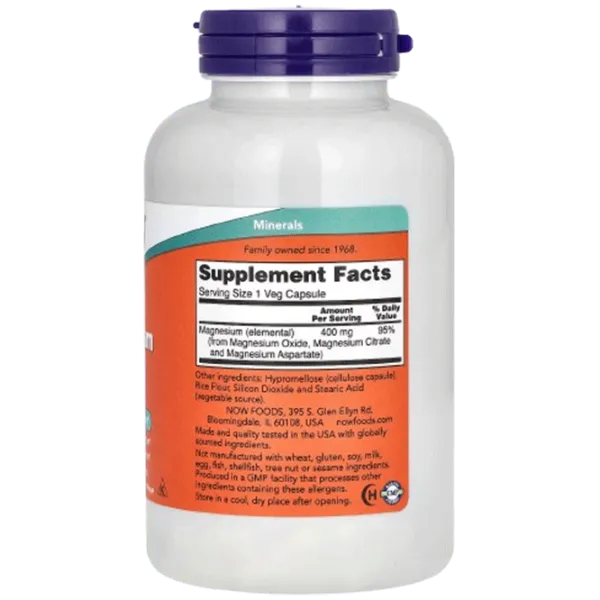 Витамины и минералы Now Foods Magnesium (733739012838) 180 капсулы photo 2 Витамины и минералы Now Foods Magnesium (733739012838) 180 капсулы photo 2