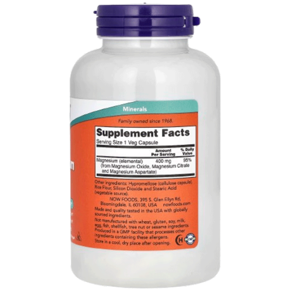 Витамины и минералы Now Foods Magnesium (733739012838) 180 капсулы photo 2 Витамины и минералы Now Foods Magnesium (733739012838) 180 капсулы photo 2