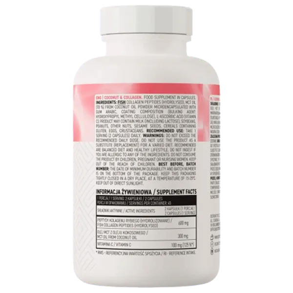 Vitamine și minerale OstroVit Collagen & MCT Oil (5903933908847) 90 capsule photo 3 Vitamine și minerale OstroVit Collagen & MCT Oil (5903933908847) 90 capsule photo 3
