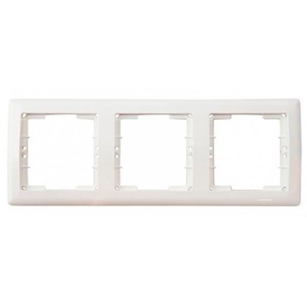 Ramă pentru priză și întrerupătoar IEK (EML30-K01-01 White / 3 photo 1