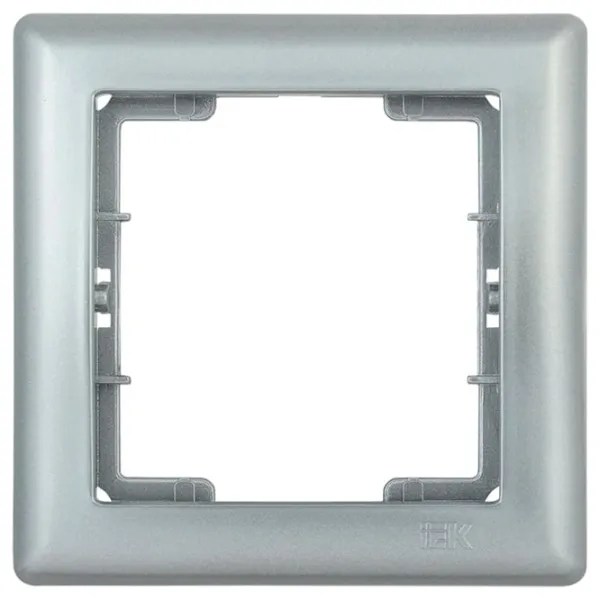 Ramă pentru priză și întrerupătoar IEK EMB12-K23 Silver / 1 photo 1 Ramă pentru priză și întrerupătoar IEK EMB12-K23 Silver / 1 photo 1