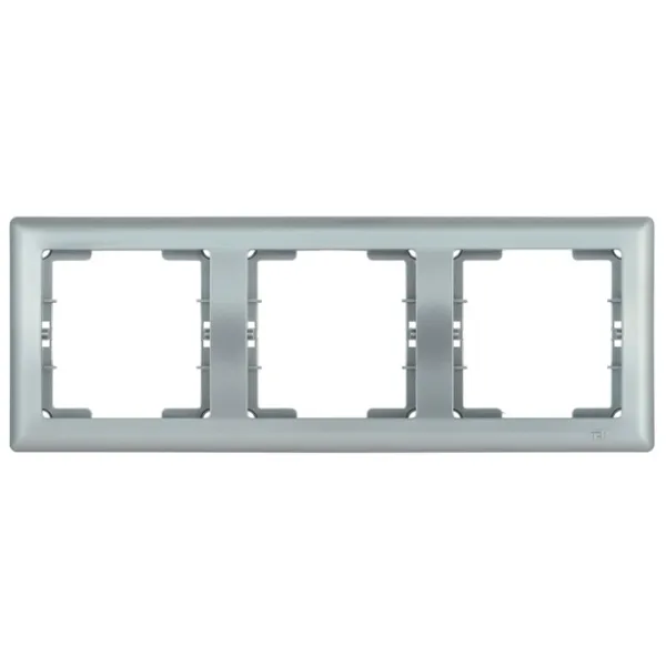 Рамка для розетки и выключателя IEK EMB30-K23 Серебряный / 3 photo 1 Рамка для розетки и выключателя IEK EMB30-K23 Серебряный / 3 photo 1