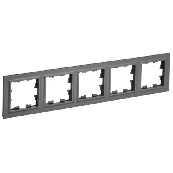 Ramă pentru priză și întrerupătoar IEK BR-M52-K53 Graphite / 5 photo 1