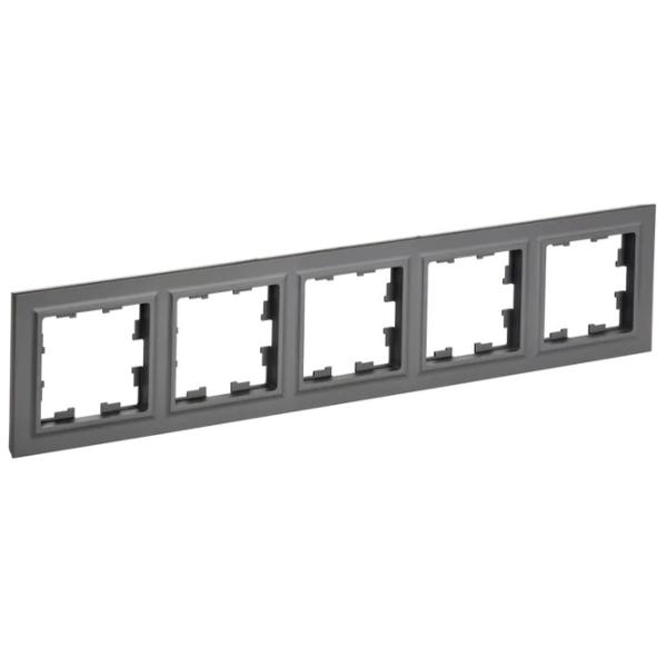 Ramă pentru priză și întrerupătoar IEK BR-M52-K53 Graphite / 5 photo 1