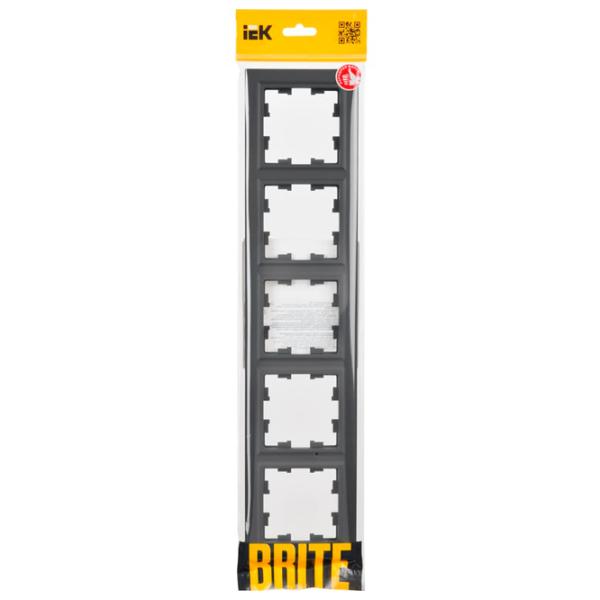 Ramă pentru priză și întrerupătoar IEK BR-M52-K53 Graphite / 5 photo 2