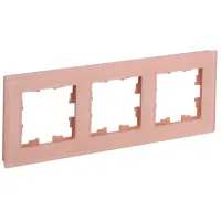 Ramă pentru priză și întrerupătoar IEK BR-M32-G-31-K96 Peach matte / 3