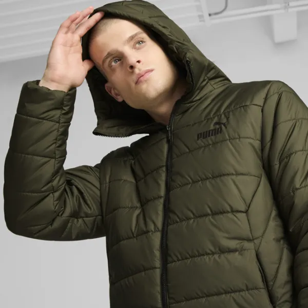 Scurtă pentru bărbați Puma Ess Hooded Padded Jacket Demisezon / Olive photo 5