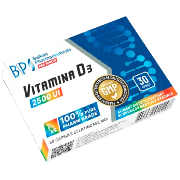 Vitamine și minerale Balkan Pharmaceuticals Vitamine D3 (5999076235032) 30 capsule photo 1 Vitamine și minerale Balkan Pharmaceuticals Vitamine D3 (5999076235032) 30 capsule photo 1
