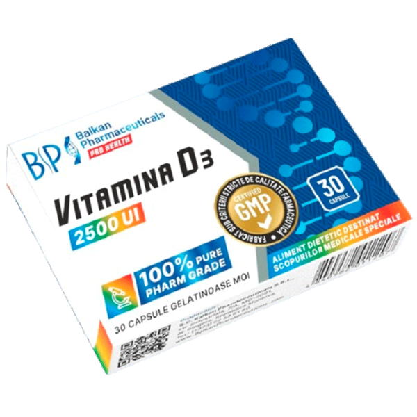 Vitamine și minerale Balkan Pharmaceuticals Vitamine D3 (5999076235032) 30 capsule photo 1 Vitamine și minerale Balkan Pharmaceuticals Vitamine D3 (5999076235032) 30 capsule photo 1