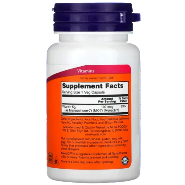 Vitamine și minerale Now Foods VITAMIN K-2 (733739009920) 60 photo 2 Vitamine și minerale Now Foods VITAMIN K-2 (733739009920) 60 photo 2