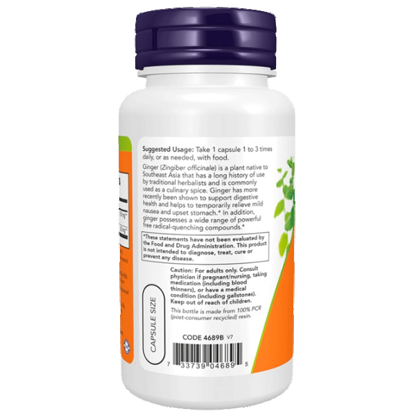 Vitamine și minerale Now Foods Ginger Root Extract (733739046895) 90 capsule photo 3 Vitamine și minerale Now Foods Ginger Root Extract (733739046895) 90 capsule photo 3
