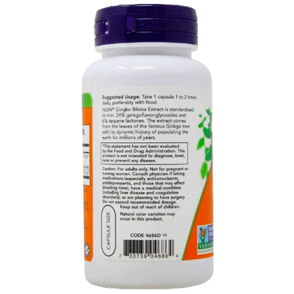 Vitamine și minerale Now Foods Ginkgo Biloba (733739046864) 60 photo 2 Vitamine și minerale Now Foods Ginkgo Biloba (733739046864) 60 photo 2