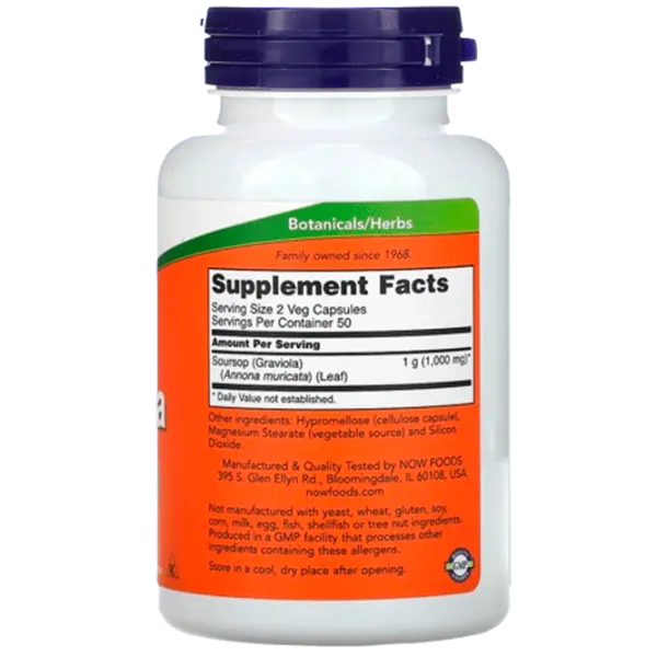 Витамины и минералы Now Foods GRAVIOLA (733739047038) 100 капсул photo 2 Витамины и минералы Now Foods GRAVIOLA (733739047038) 100 капсул photo 2