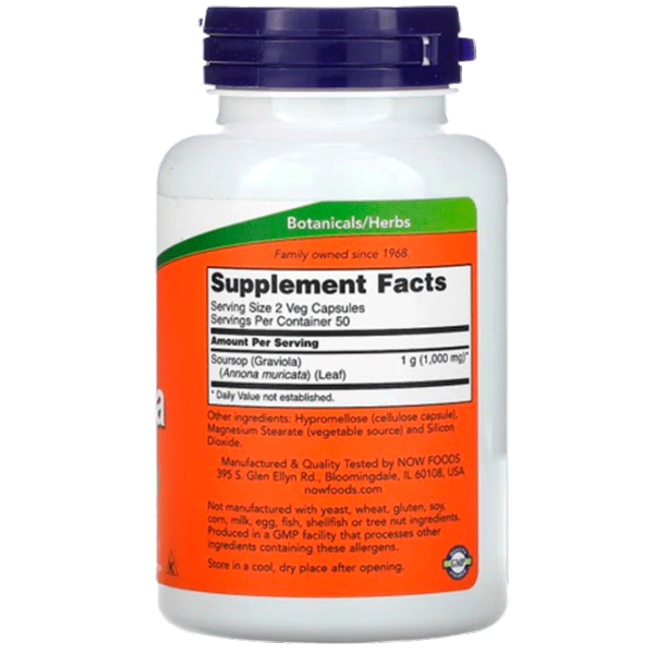 Витамины и минералы Now Foods GRAVIOLA (733739047038) 100 капсул photo 2 Витамины и минералы Now Foods GRAVIOLA (733739047038) 100 капсул photo 2