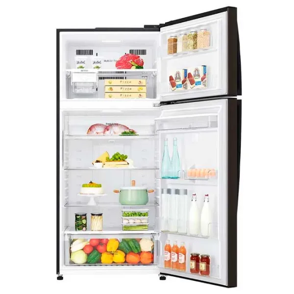 Frigider LG GTF744BLPZD cu congelator sus 509 / 180 cm / Black photo 3