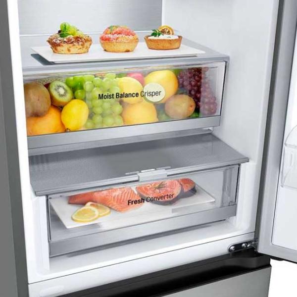 Frigider LG GBV5240CPY cu congelator jos 387 l / 203 cm / Inox photo 6
