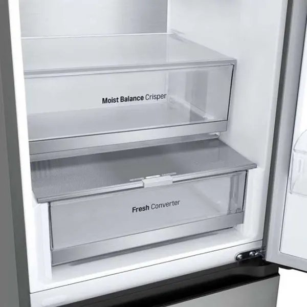 Frigider LG GBV5240CPY cu congelator jos 387 l / 203 cm / Inox photo 7