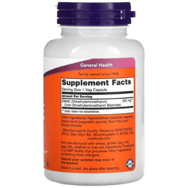 Vitamine și minerale Now Foods DMAE (733739030900) 100 capsule photo 2 Vitamine și minerale Now Foods DMAE (733739030900) 100 capsule photo 2