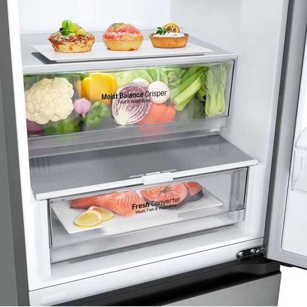 Frigider LG GBV3100CPY cu congelator jos 344 l / 186 cm / Inox photo 5