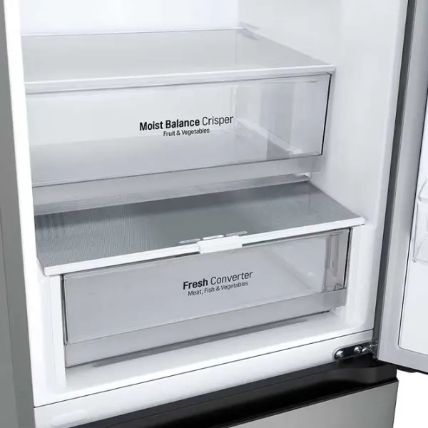 Frigider LG GBV3100CPY cu congelator jos 344 l / 186 cm / Inox photo 8