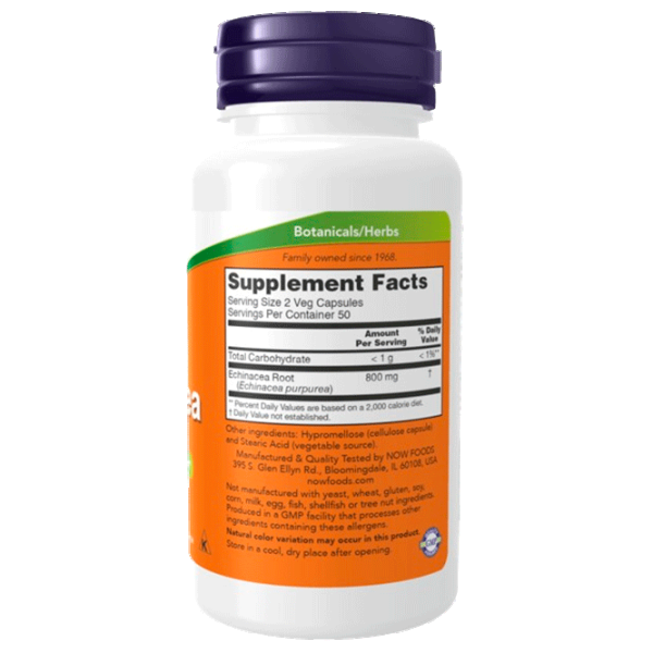 Vitamine și minerale Now Foods Echinacea (733739046604) 100 capsule photo 2 Vitamine și minerale Now Foods Echinacea (733739046604) 100 capsule photo 2
