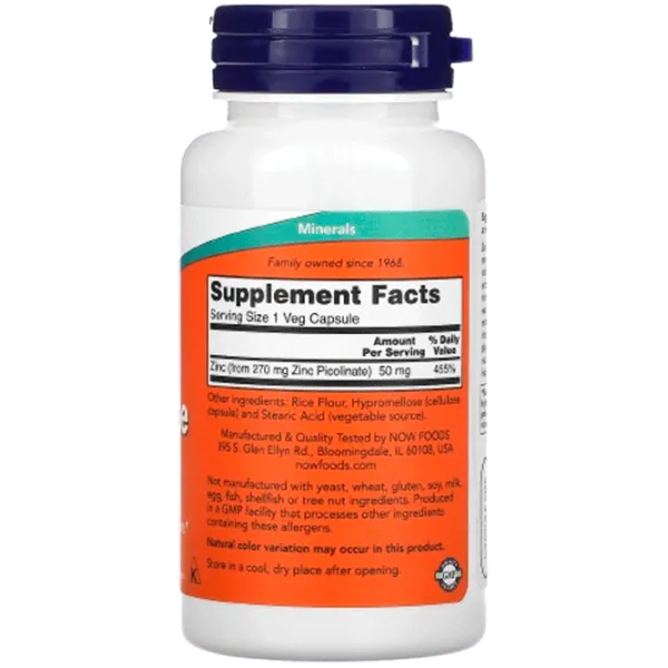 Vitamine și minerale Now Foods Zinc Picolinate (733739015525) 120 photo 2 Vitamine și minerale Now Foods Zinc Picolinate (733739015525) 120 photo 2
