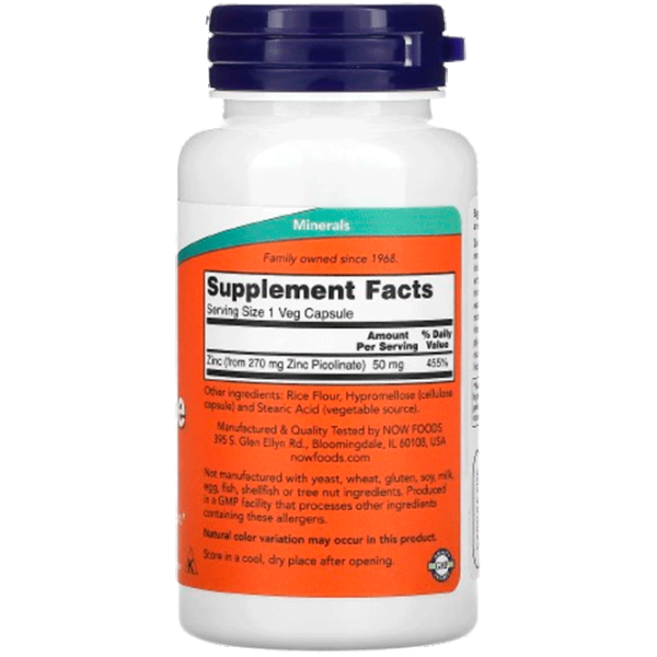 Vitamine și minerale Now Foods Zinc Picolinate (733739015525) 120 photo 2 Vitamine și minerale Now Foods Zinc Picolinate (733739015525) 120 photo 2