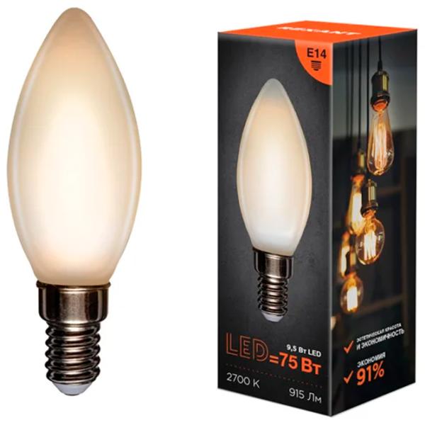 Bec LED cu filament Rexant CN35 604-095 E27 / 9.5 W / 2700 K / 915lm / Yellow photo 2 Bec LED cu filament Rexant CN35 604-095 E27 / 9.5 W / 2700 K / 915lm / Yellow photo 2
