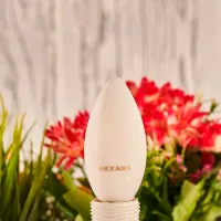 Лампочка светодиодная филаментная Rexant CN35 604-095 E27 / 9.5 Вт / 2700 K / 915лм / Yellow photo 4