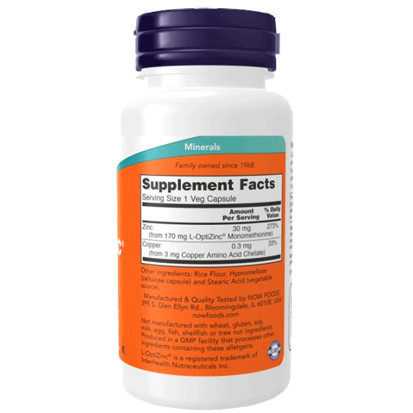 Витамины и минералы Now Foods L-OPTIZINC (733739015105) 100 капсул photo 3 Витамины и минералы Now Foods L-OPTIZINC (733739015105) 100 капсул photo 3