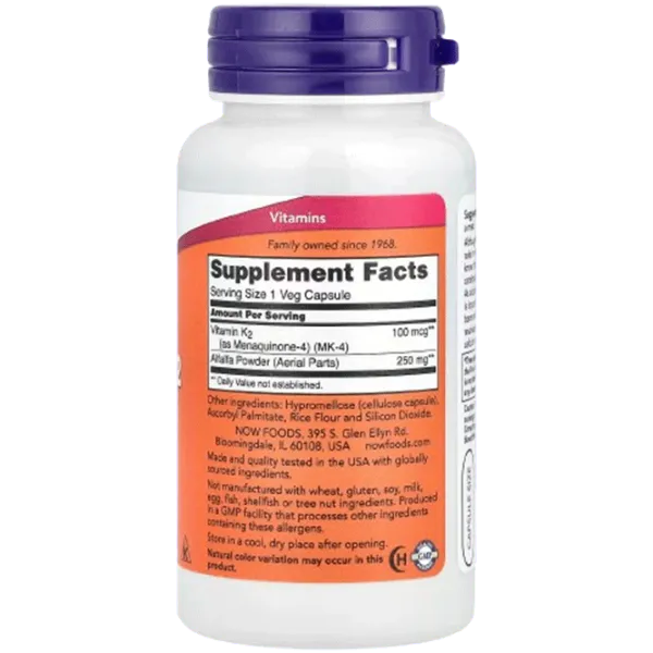 Витамины и минералы Now Foods VITAMIN K-2 (733739009906) 100 капсул photo 2 Витамины и минералы Now Foods VITAMIN K-2 (733739009906) 100 капсул photo 2