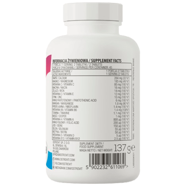 Витамины и минералы OstroVit Vit&Min (5902232611069) 90 photo 3 Витамины и минералы OstroVit Vit&Min (5902232611069) 90 photo 3