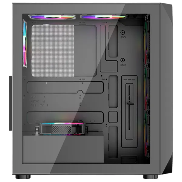 Carcasă 1STPLAYER AY7 Mid Tower / Black photo 5