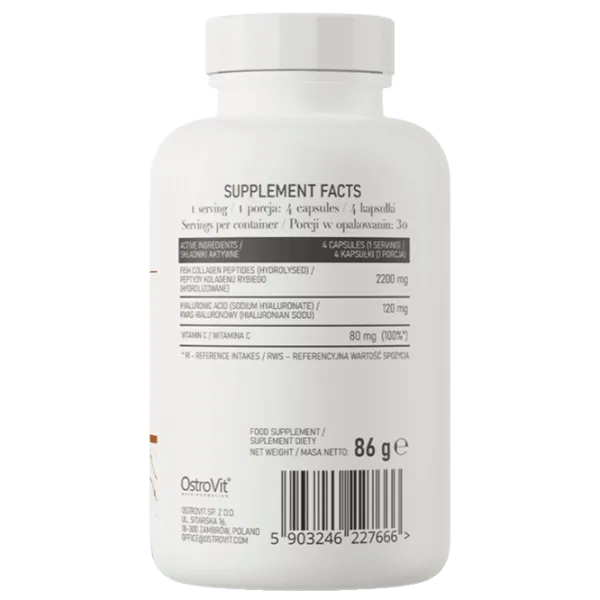 Витамины и минералы OstroVit Marine Collagen + Hyaluronic Acid + Vitamin C (5903246227666) 120 photo 3 Витамины и минералы OstroVit Marine Collagen + Hyaluronic Acid + Vitamin C (5903246227666) 120 photo 3