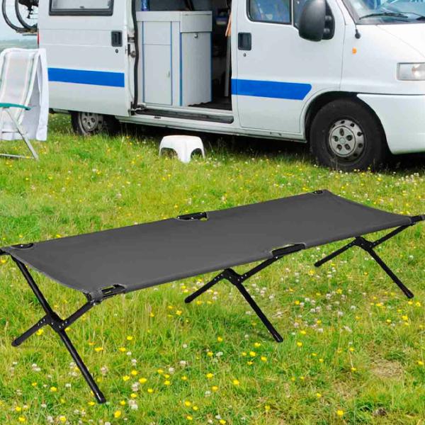 Раскладушка Costway OP70269GR холст / 136 кг / Grey photo 5 Раскладушка Costway OP70269GR холст / 136 кг / Grey photo 5