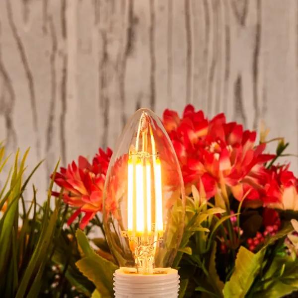 Bec LED cu filament Rexant CN35 604-091 E14 / 9.5 W / 2700 K / 950lm / White photo 4 Bec LED cu filament Rexant CN35 604-091 E14 / 9.5 W / 2700 K / 950lm / White photo 4