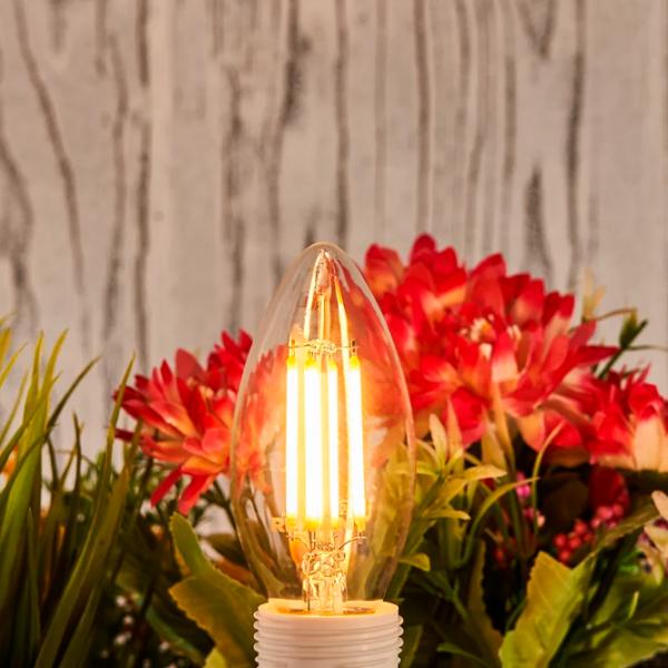 Bec LED cu filament Rexant CN35 604-091 E14 / 9.5 W / 2700 K / 950lm / White photo 4 Bec LED cu filament Rexant CN35 604-091 E14 / 9.5 W / 2700 K / 950lm / White photo 4