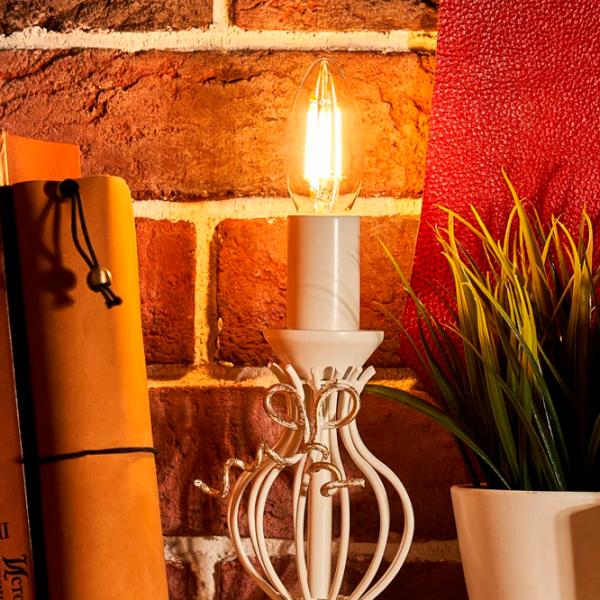 Bec LED cu filament Rexant CN35 604-091 E14 / 9.5 W / 2700 K / 950lm / White photo 5 Bec LED cu filament Rexant CN35 604-091 E14 / 9.5 W / 2700 K / 950lm / White photo 5