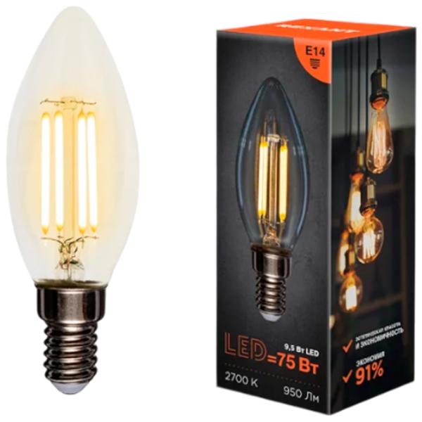 Bec LED cu filament Rexant CN35 604-091 E14 / 9.5 W / 2700 K / 950lm / White photo 6 Bec LED cu filament Rexant CN35 604-091 E14 / 9.5 W / 2700 K / 950lm / White photo 6