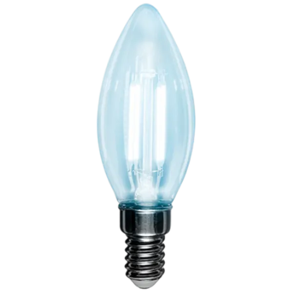 Лампочка светодиодная филаментная Rexant CN35 604-088 E14 / 7.5 Вт / 4000 K / 600лм / White photo 1 Лампочка светодиодная филаментная Rexant CN35 604-088 E14 / 7.5 Вт / 4000 K / 600лм / White photo 1