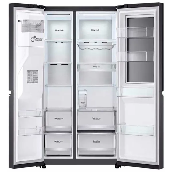 Frigider LG GSXV91MCAE InstaView Side by Side 635 l / 179 cm / Black photo 3