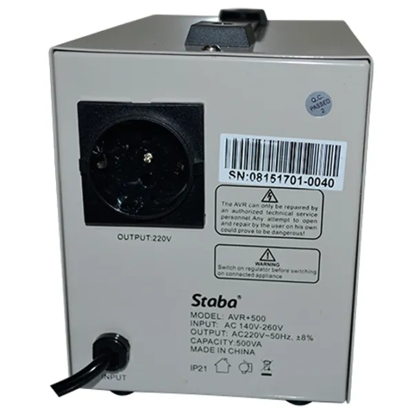 Stabilizator de tensiune Staba AVR+500  Releu / 0.3 kW photo 2